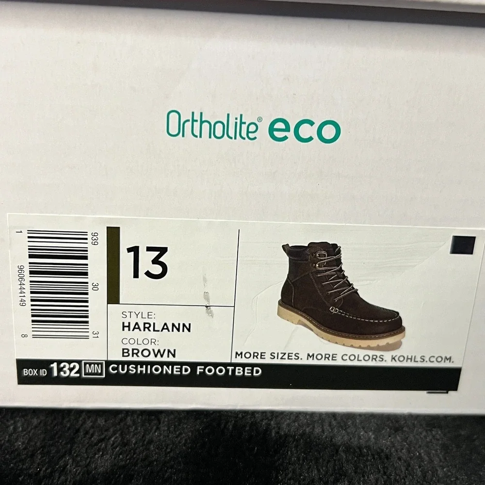 Sonoma Goods For Life Harlann Mens 13 Brown Leather Moc Toe Lug Sole Hiker Boots